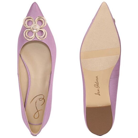 💜 SAM EDELMAN Wanda Tour Lilac Dress Flats MSRP $158 SIZES 6,5 and 9 NEW IN BOX - Picture 2 of 16